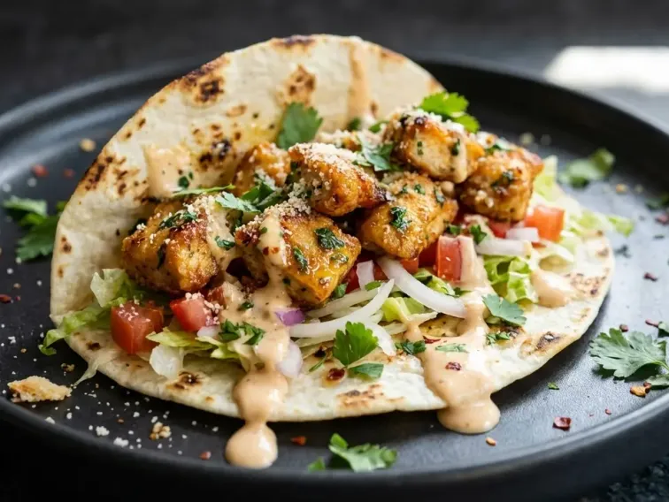 Knusprige Knoblauch-Parmesan-Hähnchen-Wraps