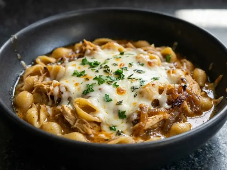 High Protein Caramelised Onion Pasta
